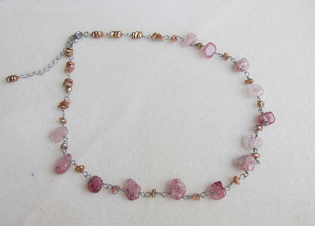 strawberry quartz necklace